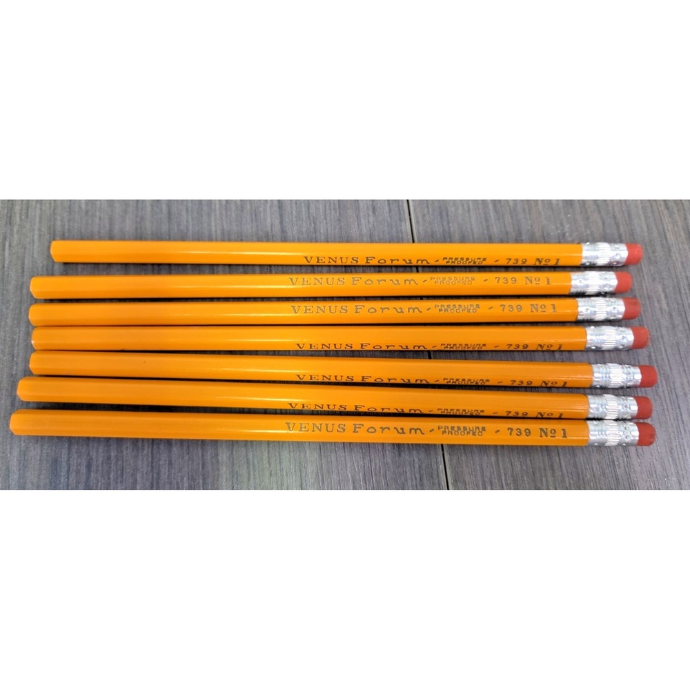 Venus Forum Pencils (7) pressure proofed 739 No 1 Unsharpened New Vintage